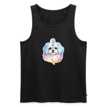 Malteser Wasserfarben - Männer Premium Bio Tank Top - Schwarz - Vorne - AI Model Male 178 light (178cm)
