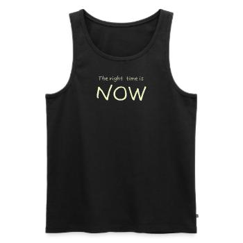Le bon moment, c’est MAINTENANT - Débardeur bio Premium Homme - noir - Devant - AI Model Male 178 light (178cm)