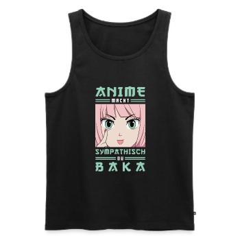 Anime Macht Sympathisch Du Baka Animes - Männer Premium Bio Tank Top - Schwarz - Vorne - AI Model Male 178 light (178cm)