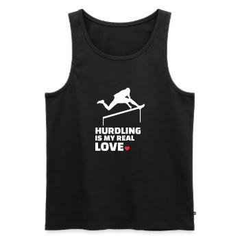 I love hurdles - Men's Premium Organic Tank Top - black - Front - AI Model Male 178 light (178cm)