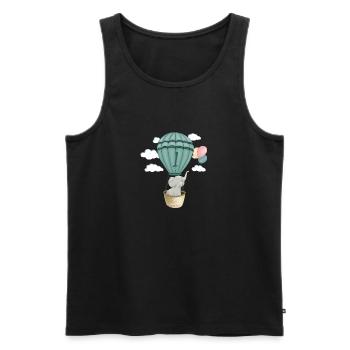Bébé Éléphant 1 anniversaire - Débardeur bio Premium Homme - noir - Devant - Michal (187cm)