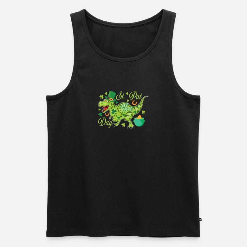 St. Patrick's Day T-Rex - Männer Premium Bio Tank Top - undefined