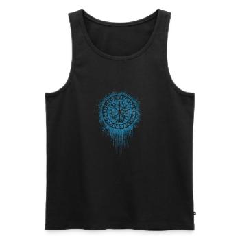 Viking Wikinger Tribal Tattoo Runen Symbol Totem - Männer Premium Bio Tank Top - Schwarz - Vorne - Michal (187cm)