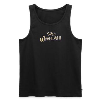 Sag Wallah - Männer Premium Bio Tank Top - Schwarz - Vorne - AI Model Male 178 light (178cm)