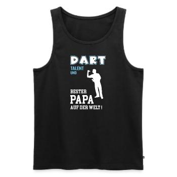 Dart Bester Papa Vater Vatertag Geburtstag Darter - Männer Premium Bio Tank Top - Schwarz - Vorne - Michal (187cm)