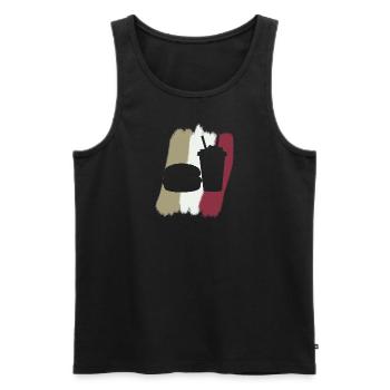 Snack Repas Restauration Rapide - Débardeur bio Premium Homme - noir - Devant - AI Model Male 178 light (178cm)