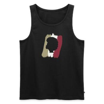 70s Funky Afro - Männer Premium Bio Tank Top - Schwarz - Vorne - Michal (187cm)