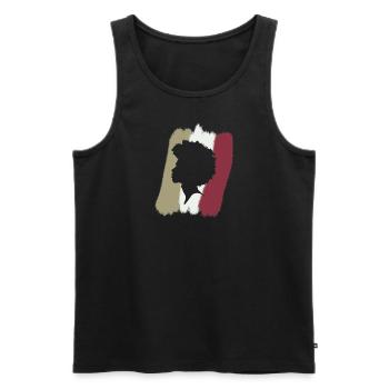 Afro Beat 70s - Men's Premium Organic Tank Top - black - Front - AI Model Male 178 light (178cm)