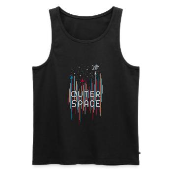 Outer Space 01 - Männer Premium Bio Tank Top - Schwarz - Vorne - AI Model Male 178 light (178cm)