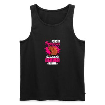 Forget Princess Funny Beaver Hunting Season A - Men's Premium Organic Tank Top - black - Front - Michal (187cm)