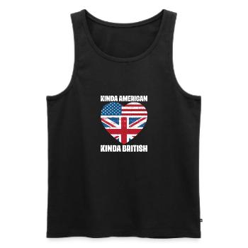 Kinda American Kinda British Cool Half American - Débardeur bio Premium Homme - noir - Devant - Michal (187cm)