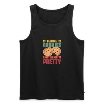 Feed Me Cookies Retro Cookie Eater For A Cookie - Männer Premium Bio Tank Top - Schwarz - Vorne - Michal (187cm)