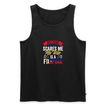 Nothing Scares Me Funny Filipina Wife A Filipino - Men's Premium Organic Tank Top - black - Front - Michal (187cm)