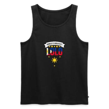 World's Greatest Lolo Awesome Pinoy Fan Filipino - Men's Premium Organic Tank Top - black - Front - AI Model Male 178 light (178cm)