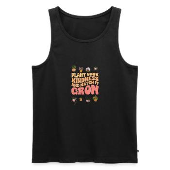Vintage Plantez votre gentillesse et regardez-la grandir - Débardeur bio Premium Homme - noir - Devant - AI Model Male 178 light (178cm)