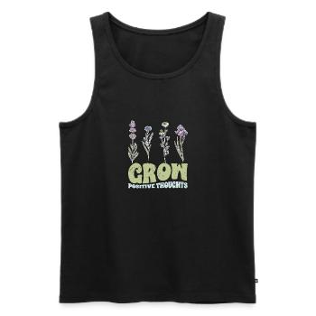 Vintage Grow Positive Thoughts Plant Lover - Débardeur bio Premium Homme - noir - Devant - Michal (187cm)