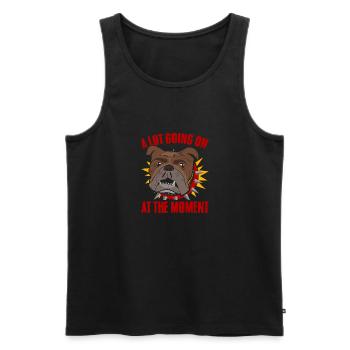 Naughty Dog Face A Lot Going On At The Moment For - Men's Premium Organic Tank Top - black - Front - Michal (187cm)
