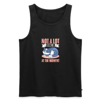 Sleeping Cat Not A Lot Going On At The Moment A - Men's Premium Organic Tank Top - black - Front - Michal (187cm)