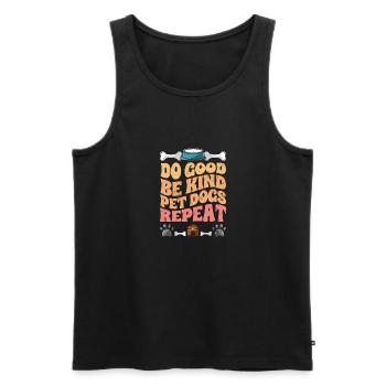 Retro Do Good Be Kind Un défenseur des droits des animaux - Débardeur bio Premium Homme - noir - Devant - AI Model Male 178 light (178cm)
