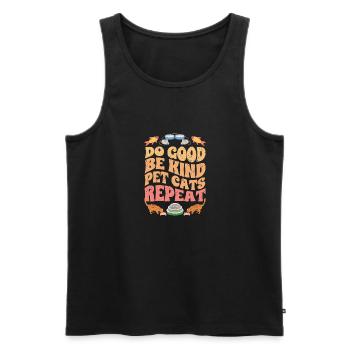 Vintage Do Good Be Kind Animal Rights Advocate - Débardeur bio Premium Homme - noir - Devant - Michal (187cm)