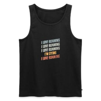 Vintage I Love Running Humor Running Enthusiast - Men's Premium Organic Tank Top - black - Front - Michal (187cm)