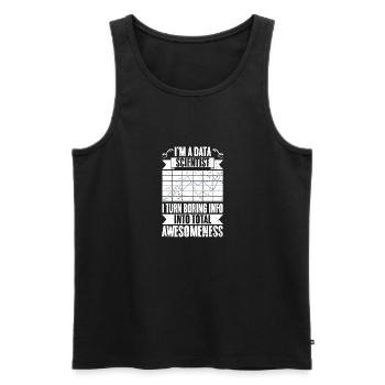 Funny Data Scientist Turn Boring Info Into Total - Männer Premium Bio Tank Top - Schwarz - Vorne - AI Model Male 178 light (178cm)