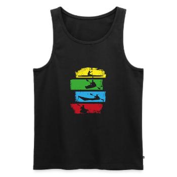Kayak Canoe Kayak Kayaker Retro Vintage Rowing - Men's Premium Organic Tank Top - black - Front - AI Model Male 178 light (178cm)