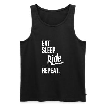 EAT SLEEP RIDE - Männer Premium Bio Tank Top - Schwarz - Vorne - AI Model Male 178 light (178cm)