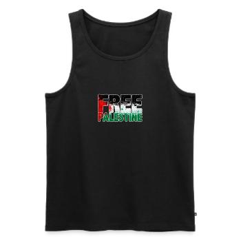 Palestine libre - Débardeur bio Premium Homme - noir - Devant - Michal (187cm)