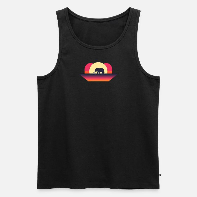 Silhouette éléphant sur sable - Débardeur bio Premium Homme - noir