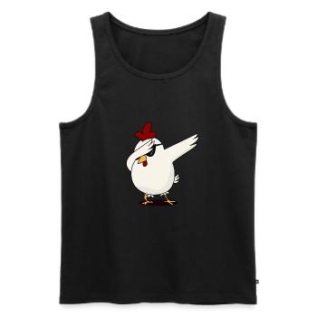 Dabbing Chicken with Sunglasses | Chicken whisperer - Men's Premium Organic Tank Top - black - Front - Michal (187cm)