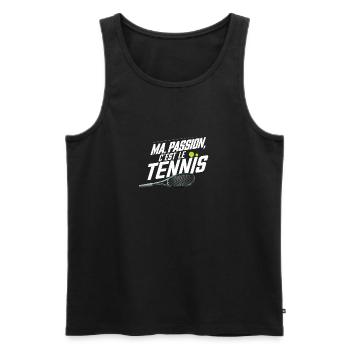 Ma passion c'est le tennis - Débardeur bio Premium Homme - noir - Devant - AI Model Male 178 light (178cm)