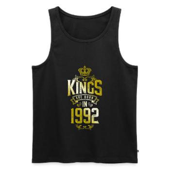 kings are born 1992 - Men's Premium Organic Tank Top - black - Front - Michal (187cm)
