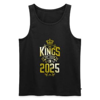kings are born 2025 - Men's Premium Organic Tank Top - black - Front - AI Model Male 178 light (178cm)