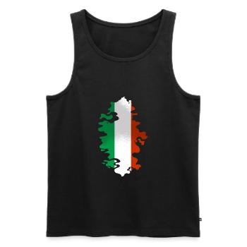 Italie Drapeau Vintage Drapeau Italien Occasion Look - Débardeur bio Premium Homme - noir - Devant - AI Model Male 178 light (178cm)