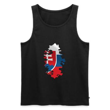 Slovaquie drapeau slovaque vintage drapeau slovaque - Débardeur bio Premium Homme - noir - Devant - AI Model Male 178 light (178cm)