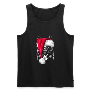 GERMAN SHEPHERD DOG German Shepherd Christmas - Men's Premium Organic Tank Top - black - Front - AI Model Male 178 light (178cm)