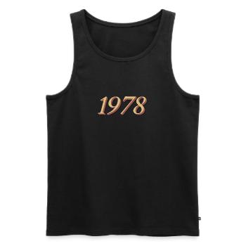 1978 - Männer Premium Bio Tank Top - Schwarz - Vorne - AI Model Male 178 light (178cm)