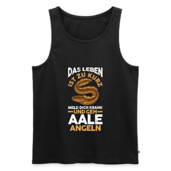 Angeln Angler Aal - Männer Premium Bio Tank Top - Schwarz - Vorne - Michal (187cm)