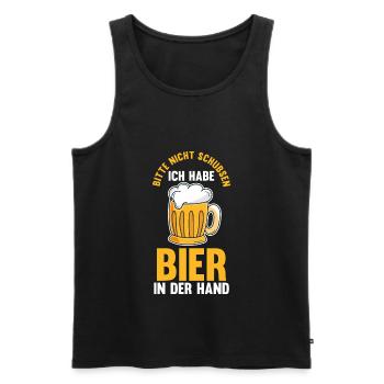 Party Saufspruch Bier - Männer Premium Bio Tank Top - Schwarz - Vorne - AI Model Male 178 light (178cm)