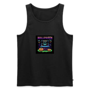 Games Ghost Ghost Halloween Pumpkin Bat - Men's Premium Organic Tank Top - black - Front - Michal (187cm)