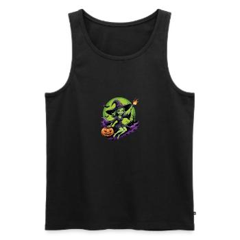 Witch Woman Halloween Costume Gift Pumpkin - Men's Premium Organic Tank Top - black - Front - Michal (187cm)