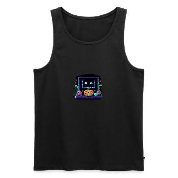 Games Ghost Ghost Halloween Pumpkin Bat - Men's Premium Organic Tank Top - black - Front - Michal (187cm)