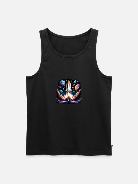 Rocket Astronaut Space Gift SpaceShuttle - Men's Premium Organic Tank Top - black