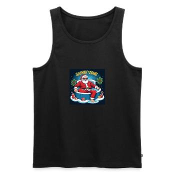 Père Noël piscine Cadeaux amusants Noël - Débardeur bio Premium Homme - noir - Devant - Michal (187cm)