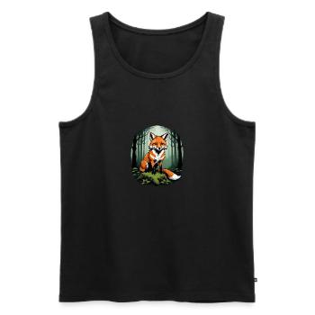 Fox Fox Flowers Cute Gift Animal Love for Women - Men's Premium Organic Tank Top - black - Front - AI Model Male 178 light (178cm)
