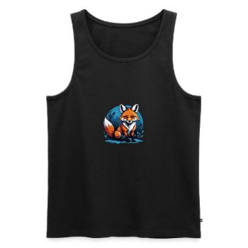 Fox Fox Flowers Cute Gift Animal Love for Women - Men's Premium Organic Tank Top - black - Front - AI Model Male 178 light (178cm)