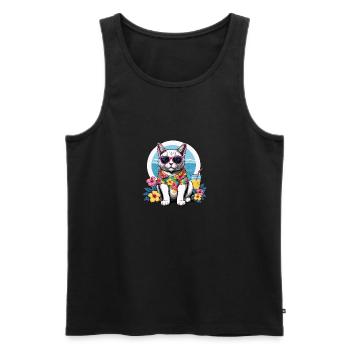 Cat Vacation Vacation Cat Vacation Hawaii Island Sea - Men's Premium Organic Tank Top - black - Front - Michal (187cm)