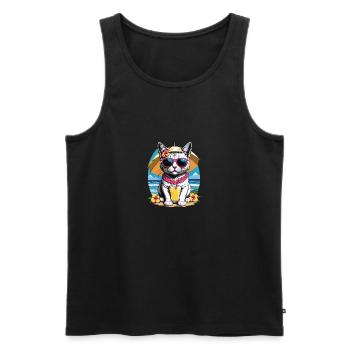 Cat Vacation Vacation Cat Vacation Hawaii Island Sea - Men's Premium Organic Tank Top - black - Front - Michal (187cm)
