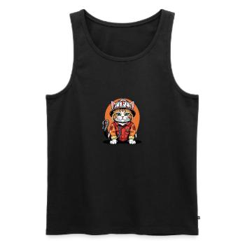 Chat Pompiers Chat Amour Chat Amoureux des Chats - Débardeur bio Premium Homme - noir - Devant - Michal (187cm)